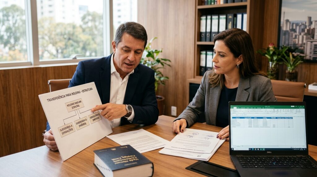 como transferir empresa para holding