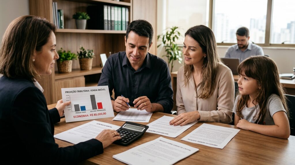 holding economia imposto venda de imóveis